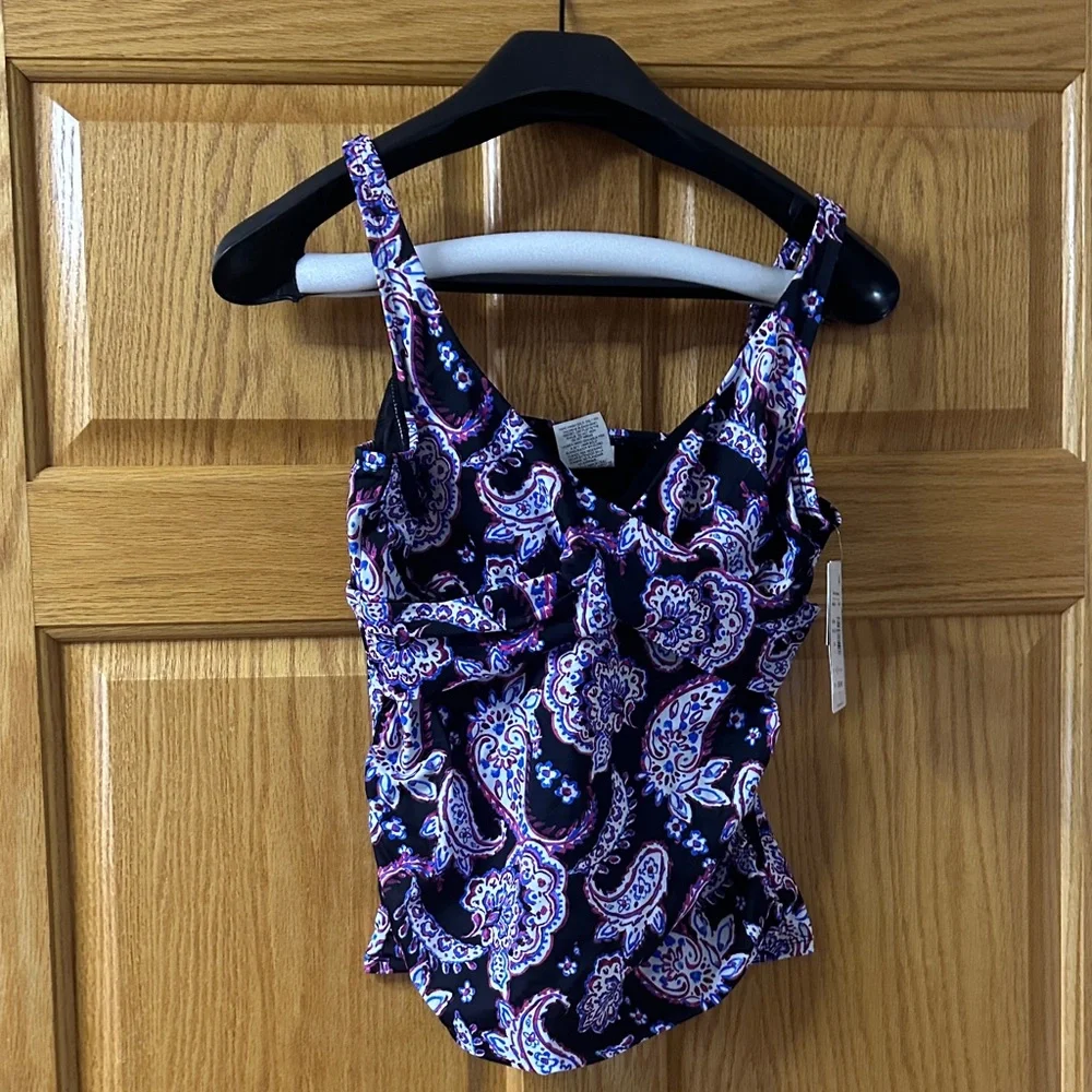 Women’s Black Paisley One-Piece Swimsuit - Picture 5 of 6